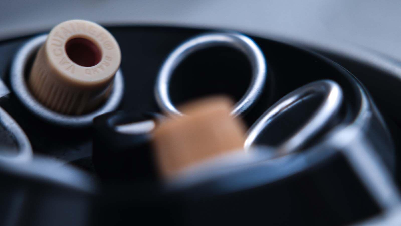 Blood samples in a centrifuge